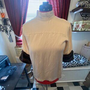 Zara Faux Fur trimmed Tunic Top